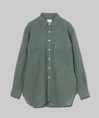 【:colon】CSH-4 – 1/60 Linen Cloth – Khaki / ダブルポケットシャツ