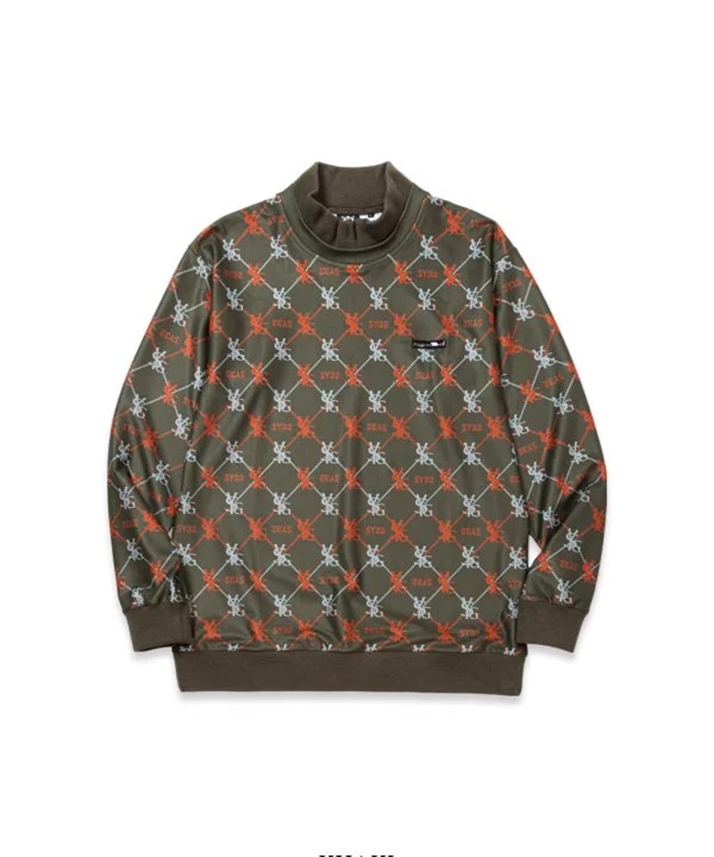 ゴルフ SY32 Mサイズ カーキ PANEL BORDER SWEATER