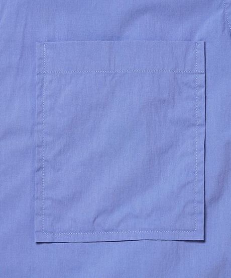 【:colon】Wpocket Standcollar Shirt S/S - Cotton Nylon Typewriter