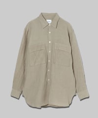 【:colon】CSH-4 – 1/60 Linen Cloth – Beige / ダブルポケット シャツ