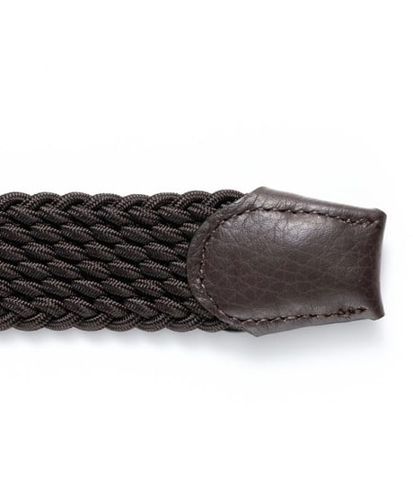 【L'arcobaleno】28mm エラスティックメッシュベルトBROWN