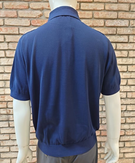 【Augusto.R】Washable Knit-Polo Navy