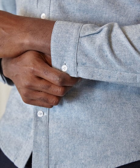【About Companions】SIMON shirt eco mid blue flannel
