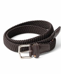 【L'arcobaleno】28mm エラスティックメッシュベルトBROWN