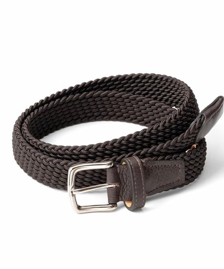 【L'arcobaleno】28mm エラスティックメッシュベルトBROWN