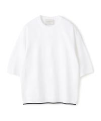 【TOMORROWLAND MEN】コットンナイロン シャドーボーダークルーネックニット