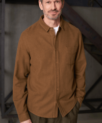 【About Companions】Flannel shirt Simon in tobacco