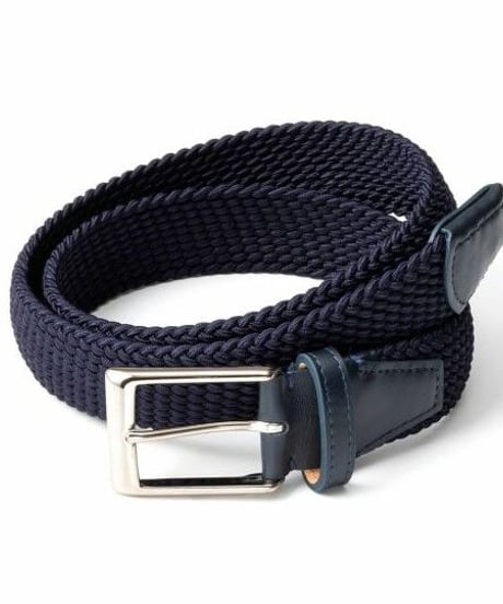 【L'arcobaleno】35mm エラスティックメッシュベルト NAVY