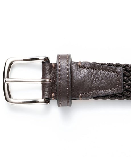 【L'arcobaleno】28mm エラスティックメッシュベルトBROWN