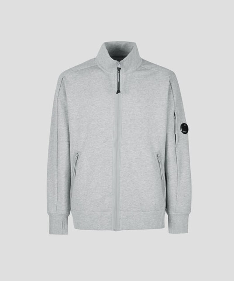 C.P.COMPANY】Diagonal Raised Fleece Zipped Swea