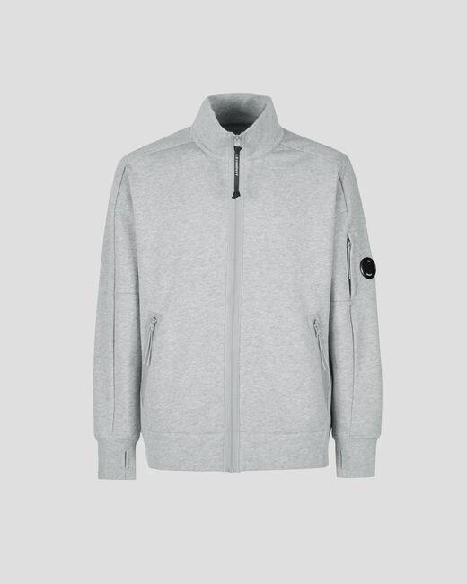 C.P.COMPANY】Diagonal Raised Fleece Zipped Swea