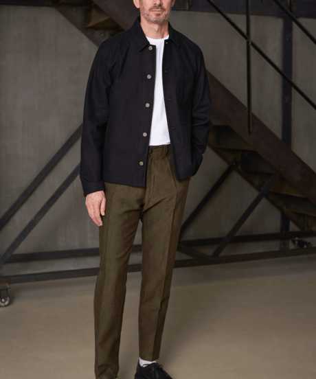 【About Companions】Soft and sturdy moleskin jacket Asir in black