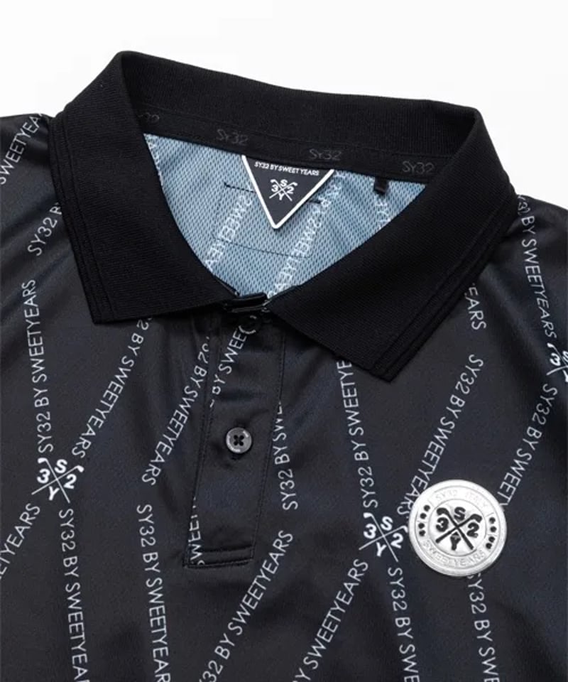 SY32　ゴルフ　メンズ　総柄ポロシャツ　Ｍサイズ　11301-2 SY32 by SWEET YEARS GOLF】QD GRAPHIC POLO | MIC
