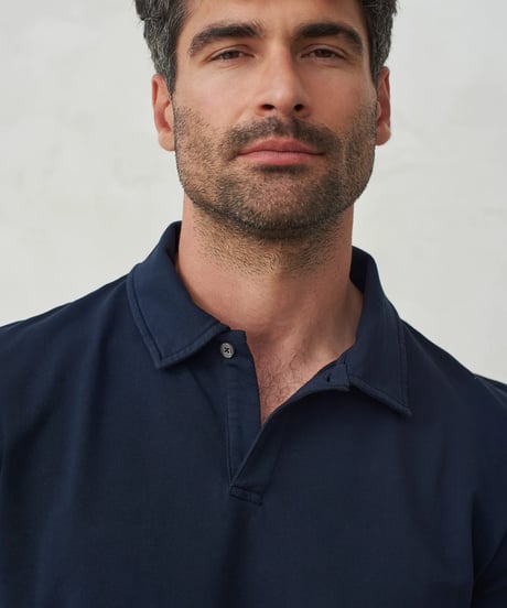 【About Companions】Organic cotton polo shirt Todd in navy