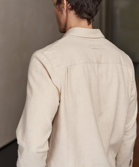 【About Companions】Flannel shirt Simon in light sand