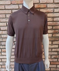 【Augusto.R】Washable Knit-Polo D.Brown