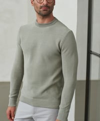 【About Companions】Round neck knit jumper Morten in reed