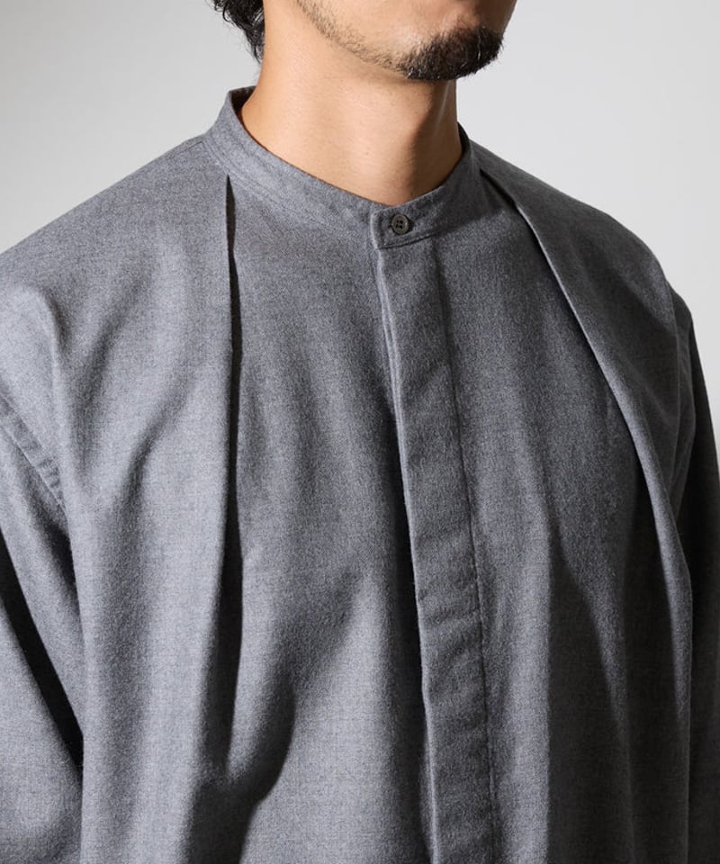 colon】CSH-1 / 1in-Pleats Longshirt -Wool Flan...