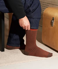 【FEEL MY FOOT STEPS】TWO TONE RIBBED-double cylinder socks
