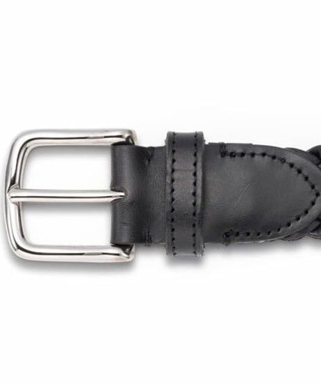 【L'arcobaleno】30mm レザーメッシュベルト BLACK