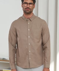 【About Companions】Linen-cotton shirt Simon in walnut