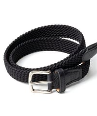 【L'arcobaleno】28mm エラスティックメッシュベルト BLACK