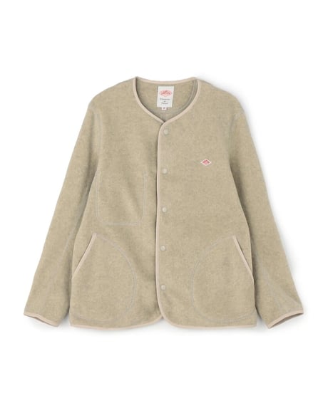 【DANTON】FLEECE COLLARLESS JACKET