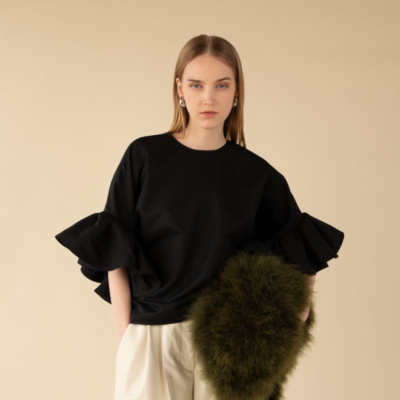 トップス heve  dolman ruffle sleeve BL heve dolman ruffle sleeve BL
