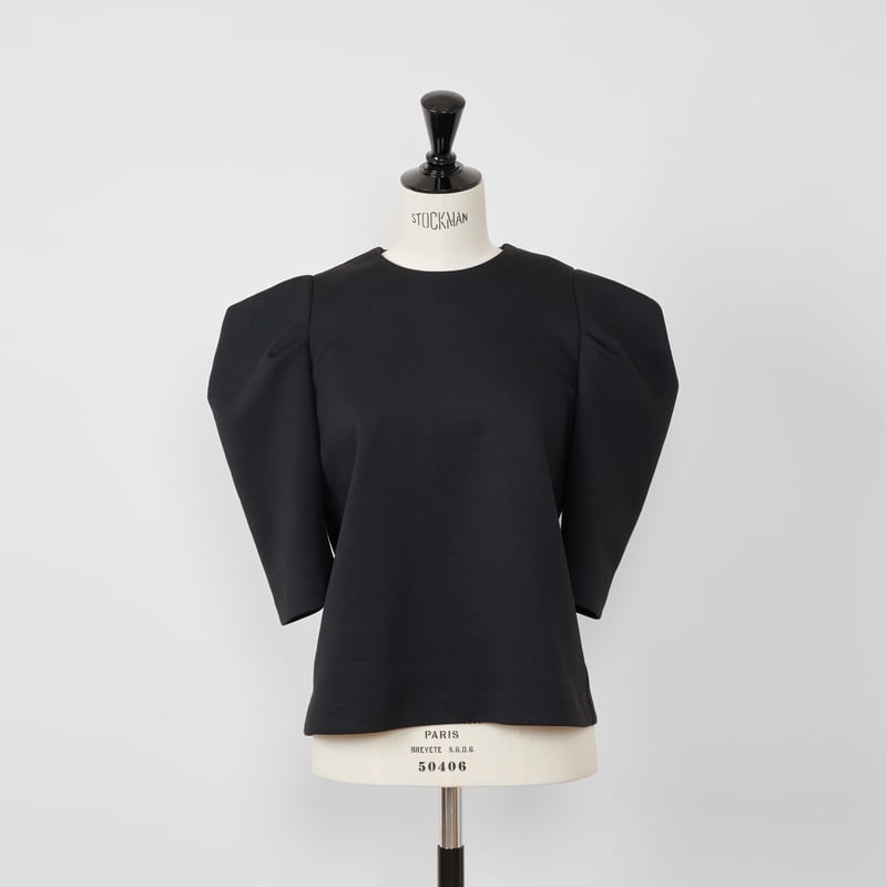 Heve ヘイヴ　パフシェルトップス 予約】Puff Shoulder Tops black | HEVE