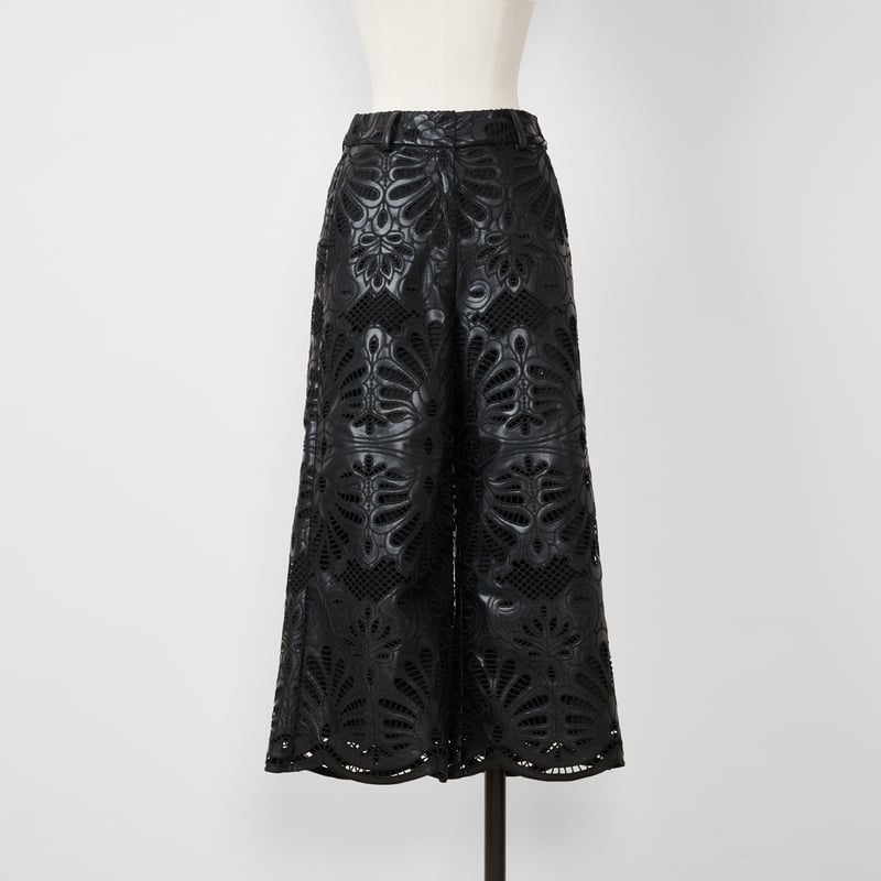 再予約】Leather Lace Scalap PT black | HEVE