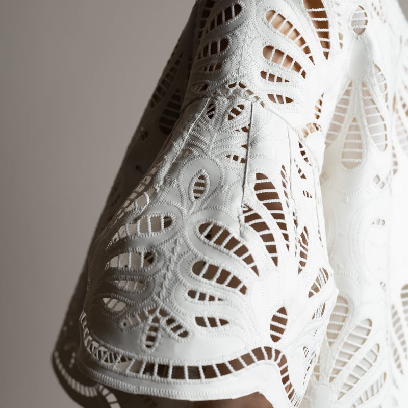 再予約】Leather Lace Scalap BL white | HEVE