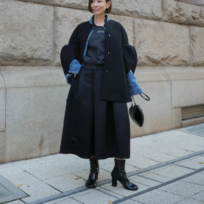 Satin Dress Tuck SK black | HEVE