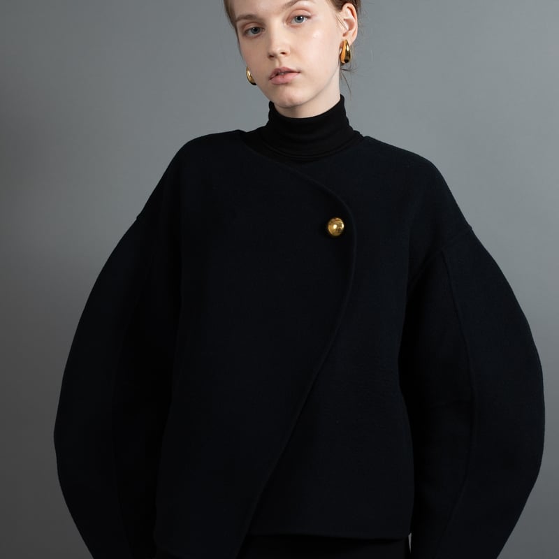 rever jacket coat navy | HEVE