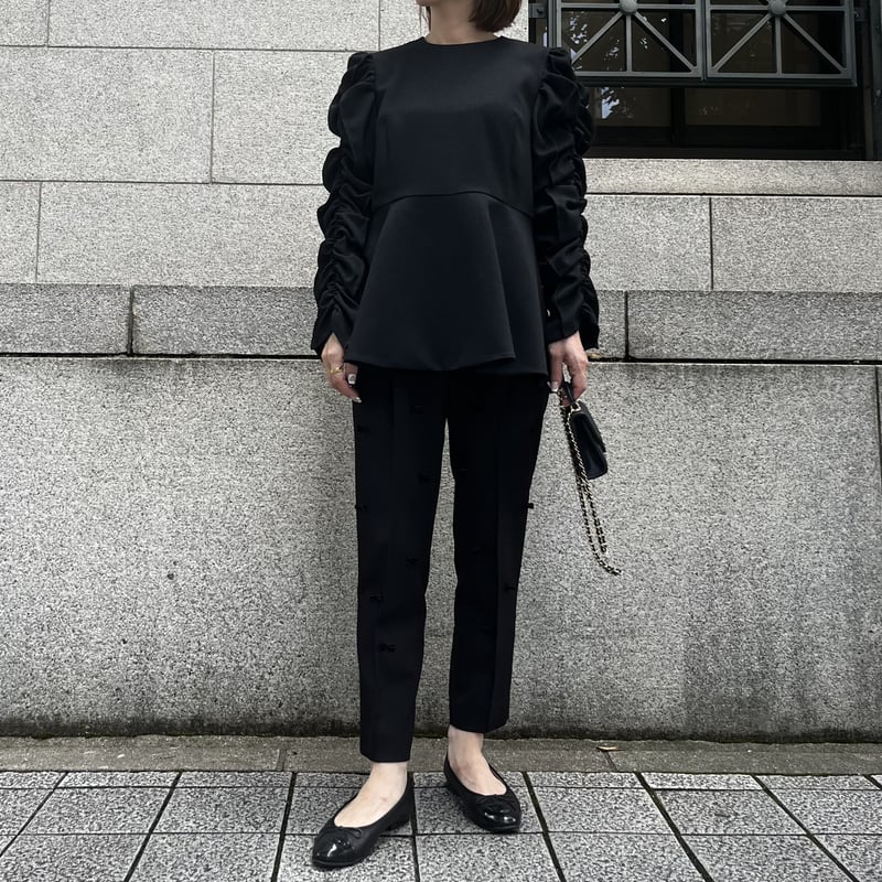 完売品】heve ベロアリボンドットパンツ 38-