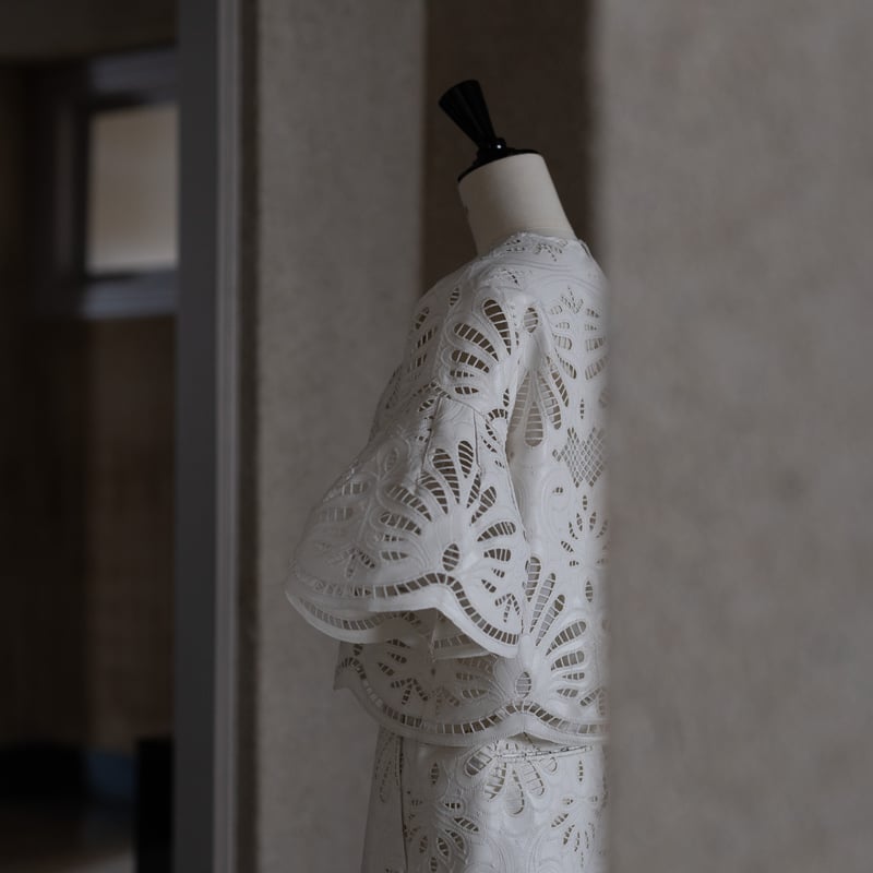 新品　HEVE へイヴ　Leather Lace Scalap BL ホワイト 再予約】Leather Lace Scalap BL white | HEVE