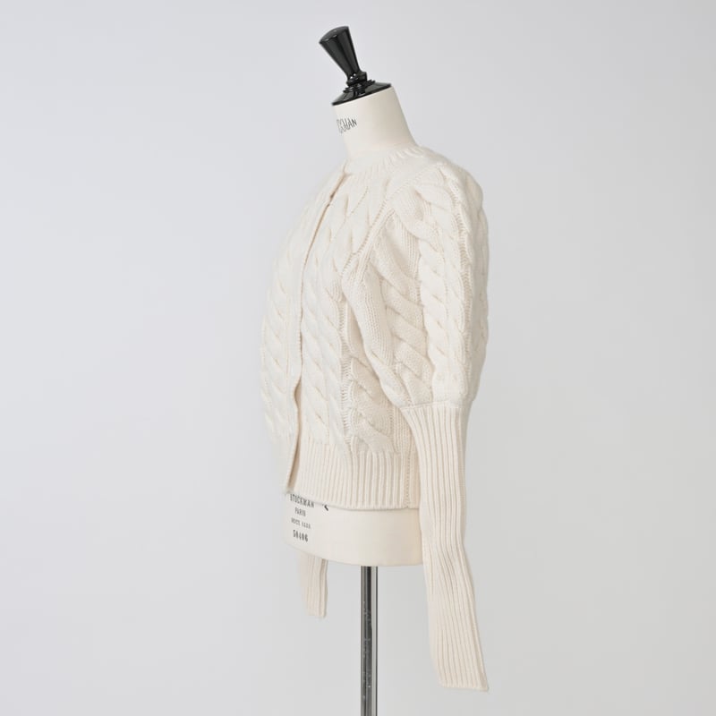 【新品タグ付き】heveヘイヴBubbly 2wayCable Cardigan Bubbly 2way Cable Cardigan white | HEVE