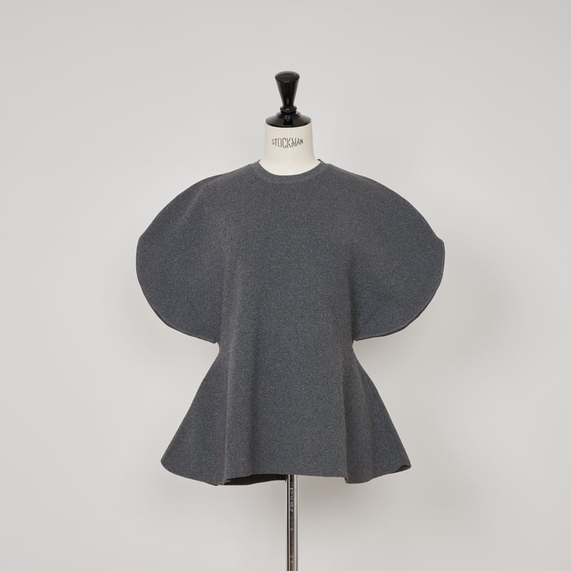 即日発送　Heve ヘイブ　Arch Peplum knit charcoal Arch Peplum knit charcoal | HEVE