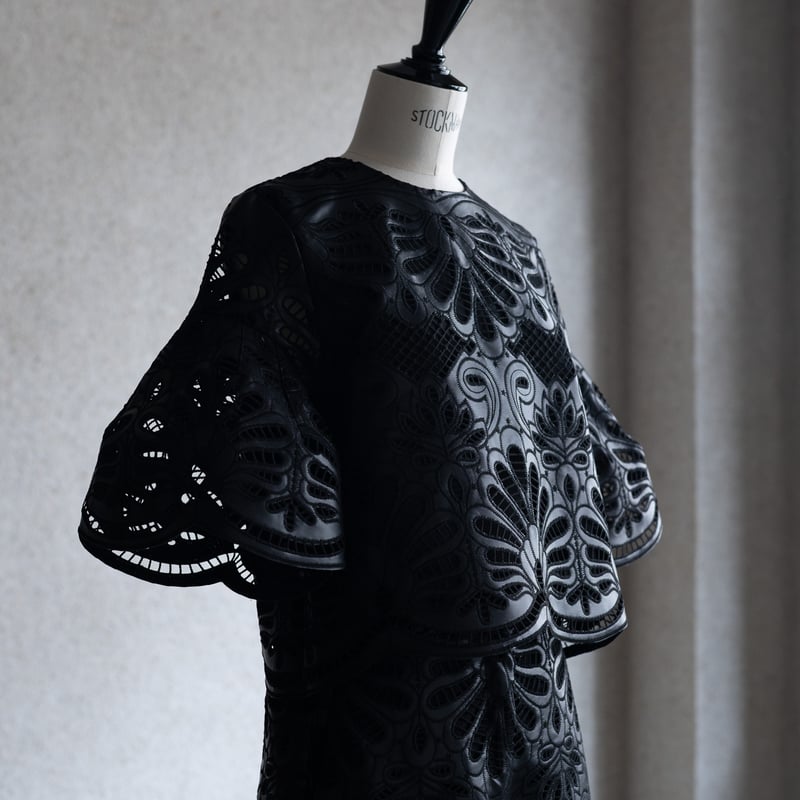 再予約】Leather Lace Scalap BL black | HEVE