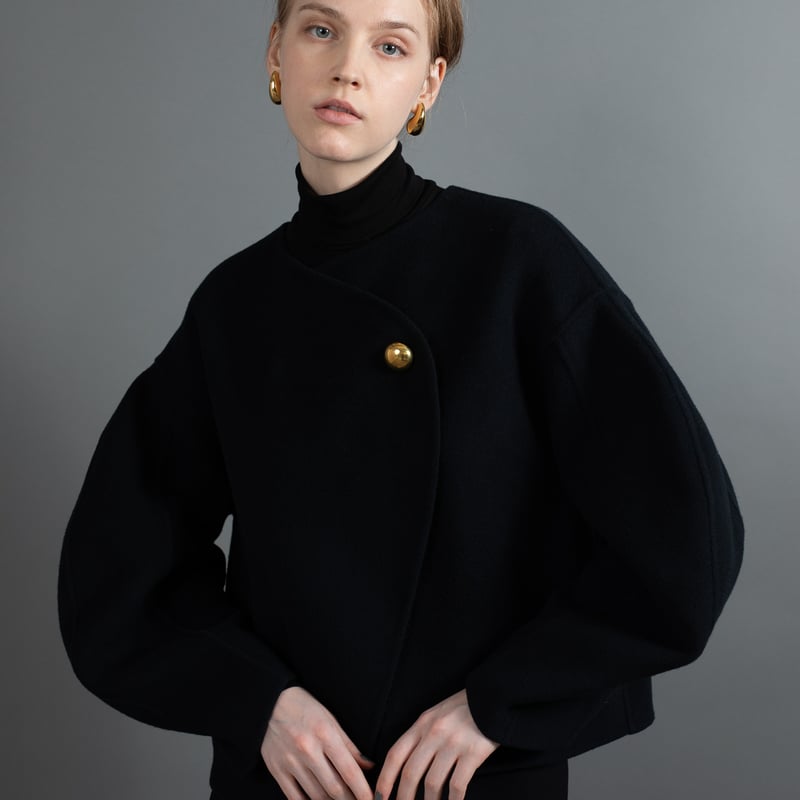 rever jacket coat navy | HEVE