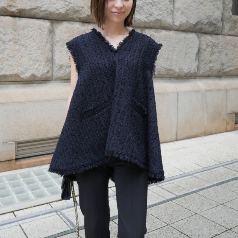 Tweed Gilet navy | HEVE