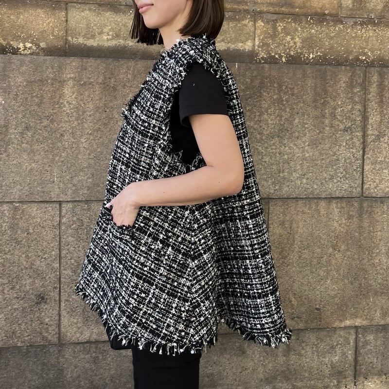 Tweed Gilet black | HEVE