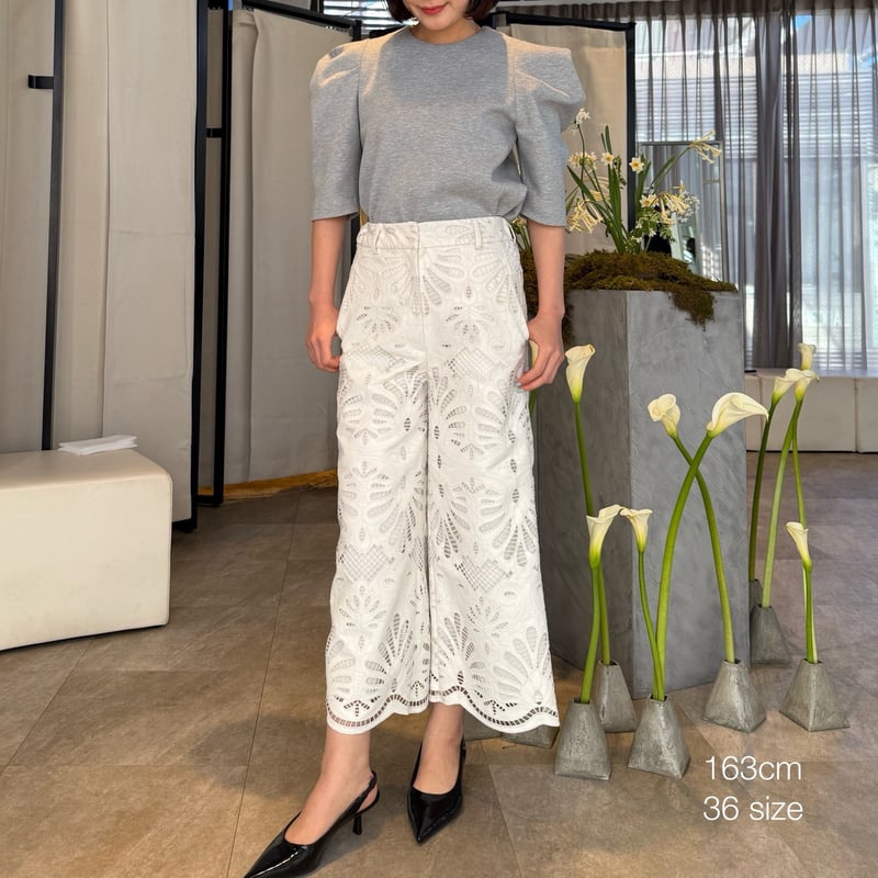 再予約】Leather Lace Scalap PT white | HEVE