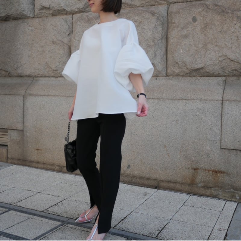 Whip Ballon Sleeve BL white | HEVE