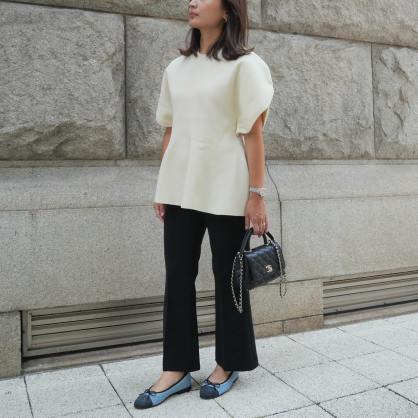 Arch Peplum knit ivory | HEVE