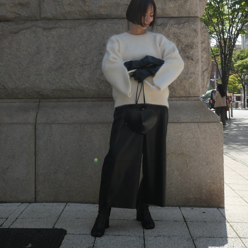 Tulip Sleeve Alpaca Knit ivory | HEVE