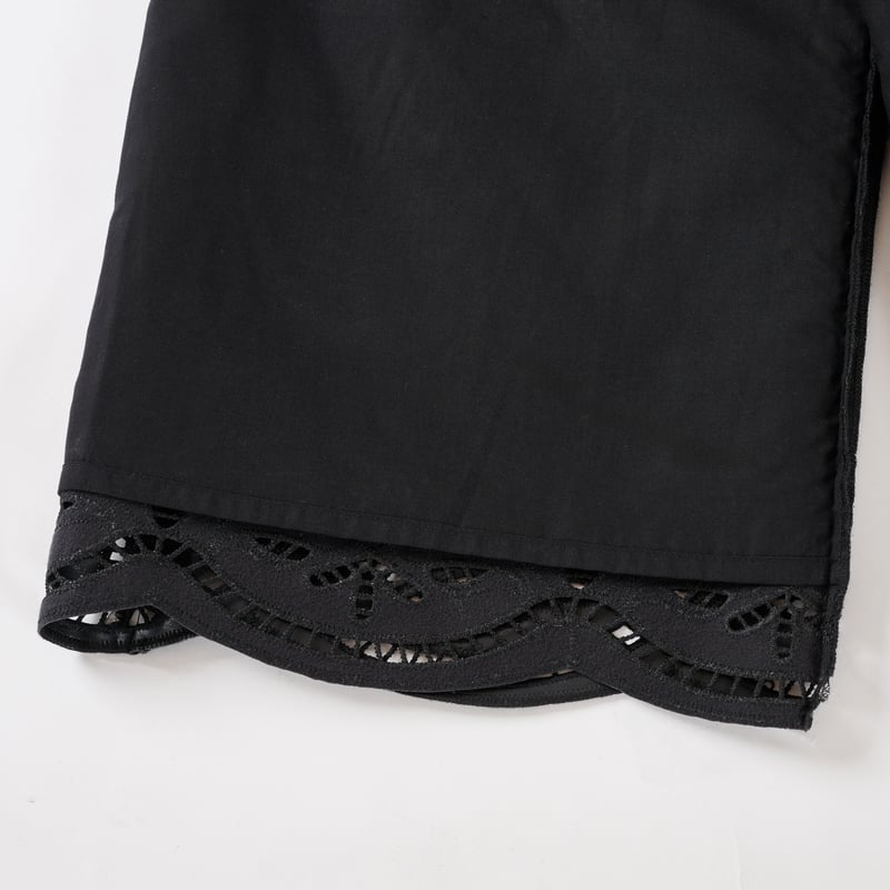 【新品】Heve Leather Lace Scalap PT BLACK 再予約】Leather Lace Scalap PT black | HEVE