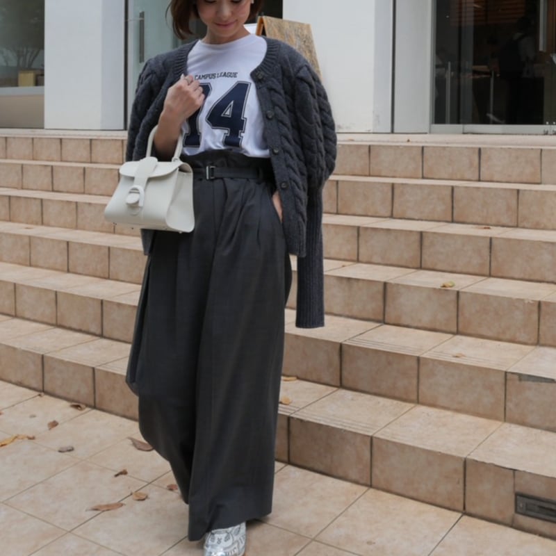 美品heve bubbly 2way cable cardigan gray Bubbly 2way Cable Cardigan charcoal | HEVE