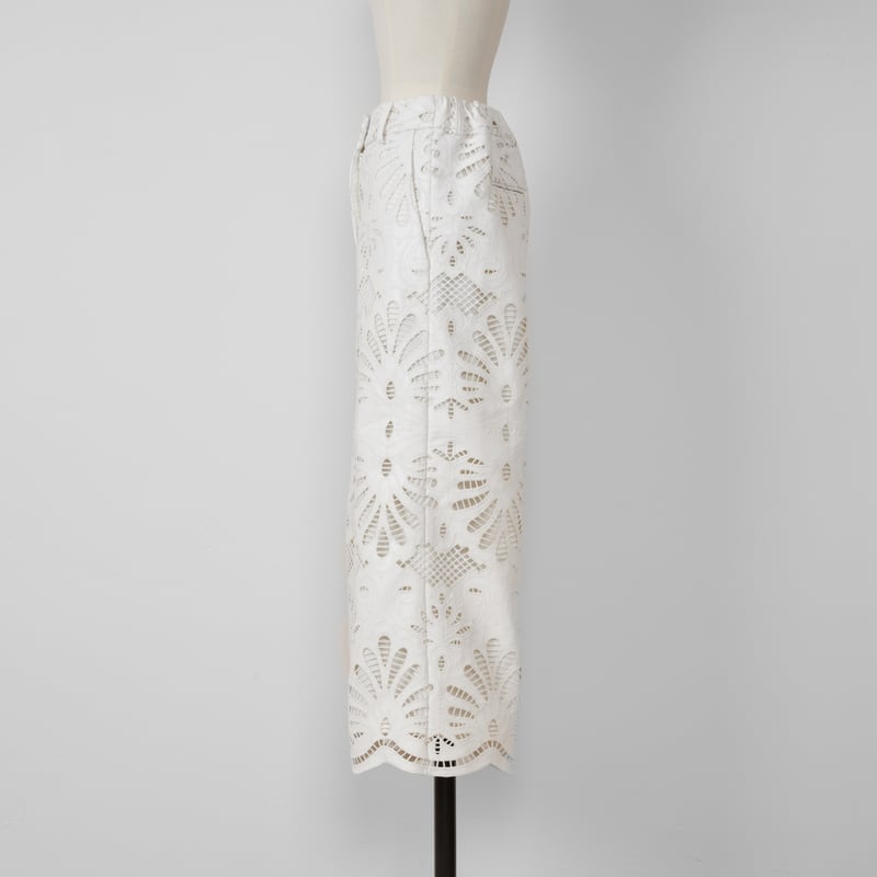 再予約】Leather Lace Scalap PT white | HEVE