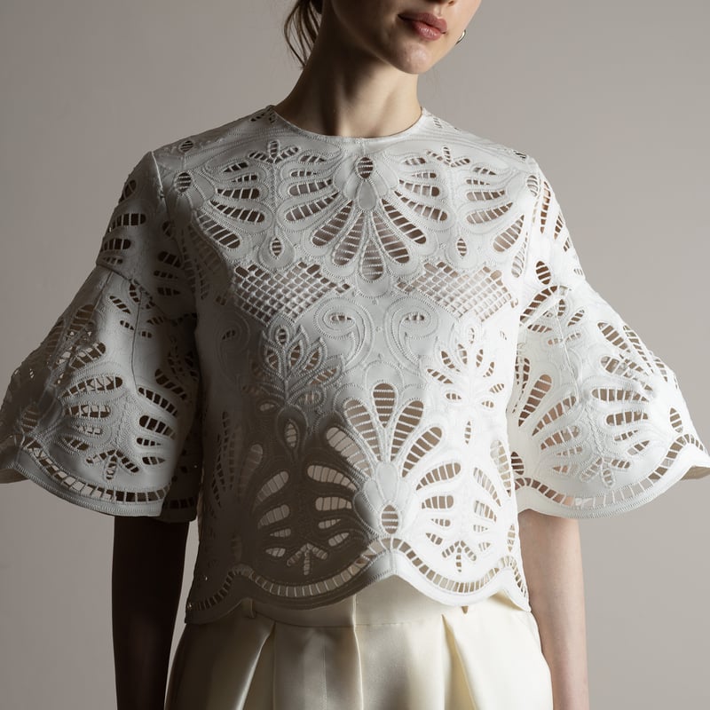 【新品未使用】HEVE Leather Lace Scalap BL white 再予約】Leather Lace Scalap BL white | HEVE