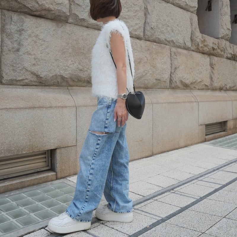 heve へイヴ tinkerknit カラー　ホワイト Tinker Knit white | HEVE